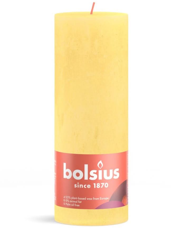 Bolsius Stem candle Rustic Sunny Yellow - 19 cm / ø 7 cm