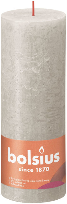 Bolsius Blunt Candle Rustic Sandy Grey - 19 cm / ø 7 cm