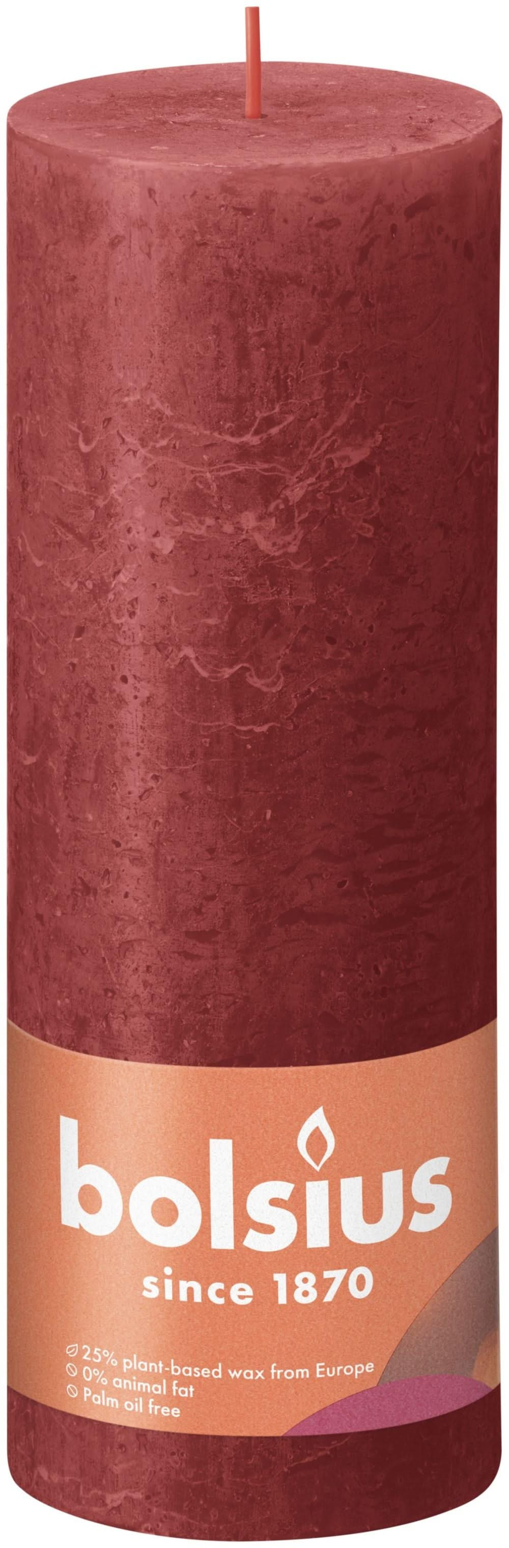 Bolsius Stem candle Rustic Delicate Red - 19 cm / ø 7 cm