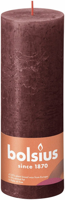 Bolsius Blunt Candle Rustic Velvet Red - 19 cm / ø 7 cm