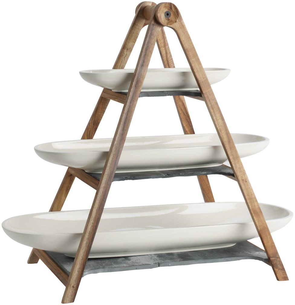 Villeroy & Boch Etagere / Serving Tower Artesano Original - Wood - 3-Layer - with serving dishes