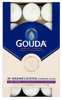 Gouda Tea lights White - 45 pieces