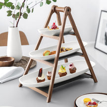 Villeroy & Boch Etagere / Serving Tower Artesano Original - Wood - 3-Layer - with serving dishes