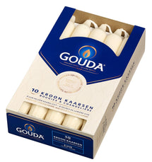 Gouda Dinner Candles / Table Candles Ivory 20 cm - 10 Pieces