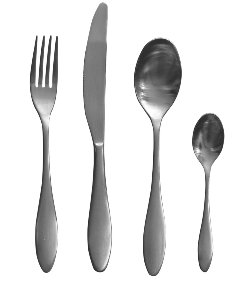 Mepra Cutlery set Carinzia Black Matted - PVD - stainless steel - 24 pieces / 6 people