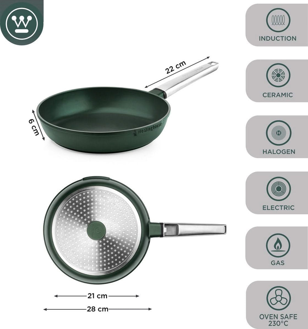 Westinghouse Frying pan set Performance - ø 24 and 28 cm - Green - Induction and all others heat sources