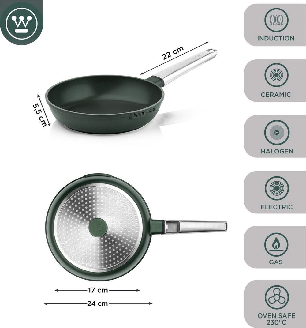 Westinghouse Frying pan set Performance - ø 24 and 28 cm - Green - Induction and all others heat sources