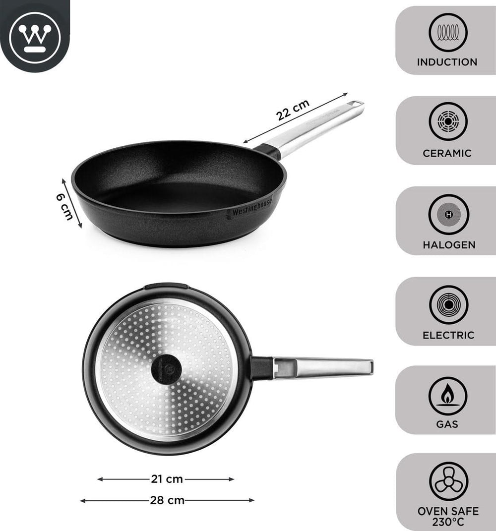 Westinghouse Frying pan set Performance - ø 24 and 28 cm - Black - Induction and all others heat sources