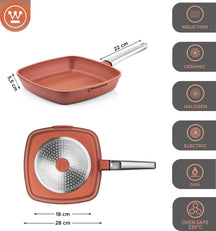 Westinghouse Cookware set Performance (Wok pan + Grill pan) ø 28 cm - Red - Induction and all other heat sources