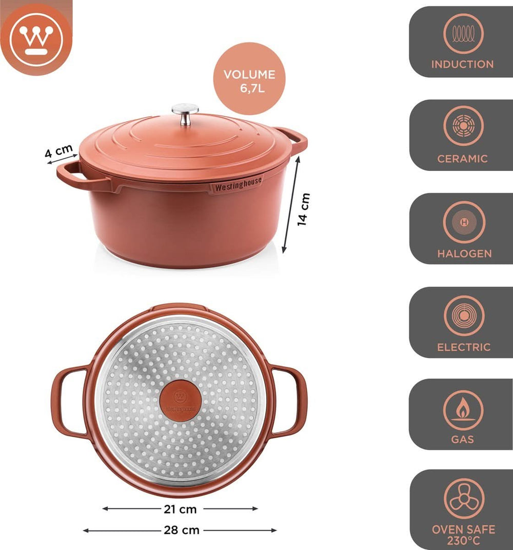 Westinghouse Cookware set Performance - Red - 8 pans - Complete Cookware set - Induction and all others heat sources