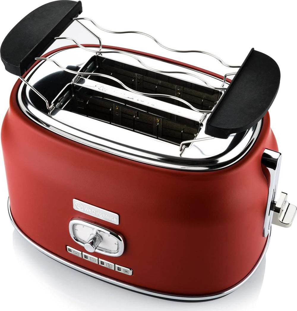 Westinghouse Retro Kettle + Toaster 2 Slots + Blender - Red