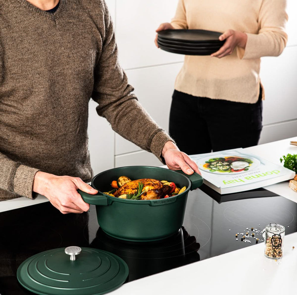 Westinghouse Cookware set Performance (Casserole + sauté pan) ø 28 cm - Green - Induction and all other heat sources