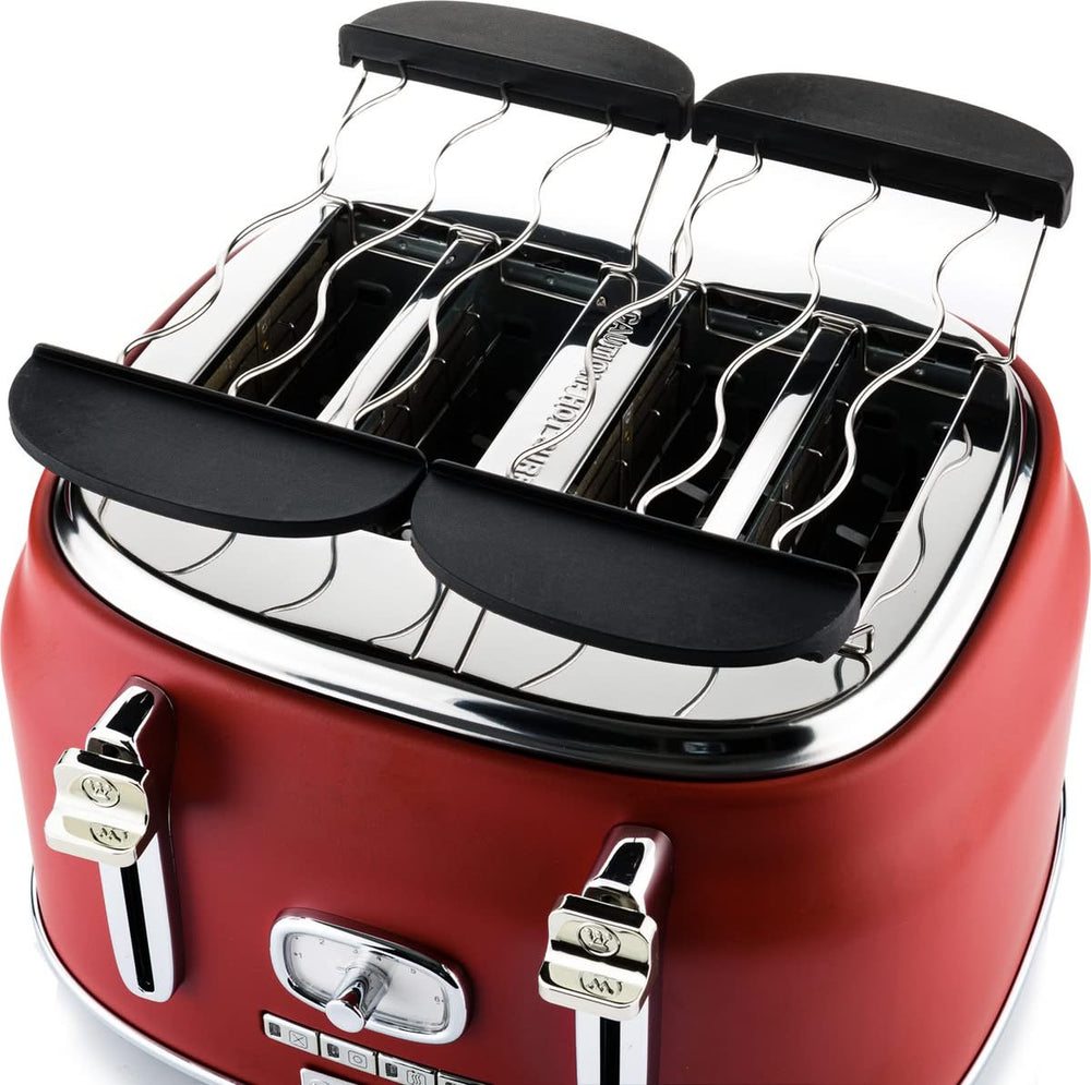 Westinghouse Retro Kettle + Toaster 4 Slots + Blender - Red