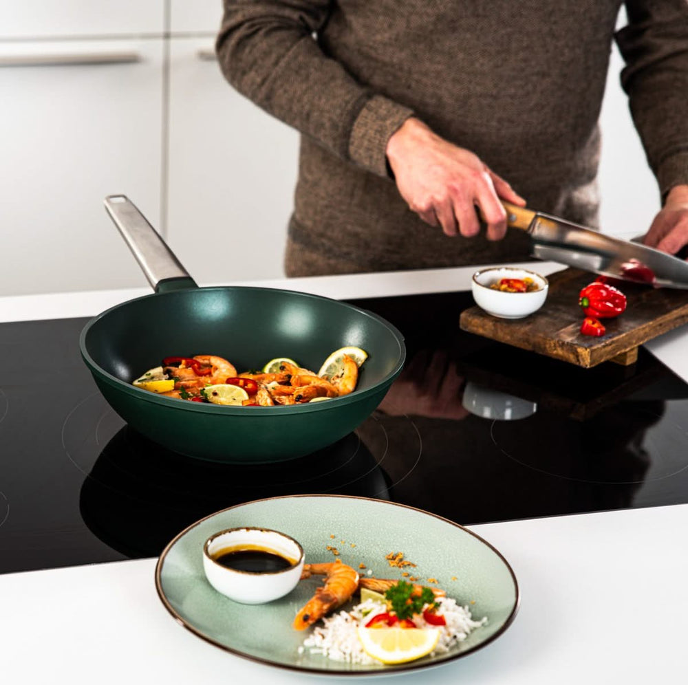 Westinghouse Cookware set Performance (Wok pan + Grill pan) ø 28 cm - Green - Induction and all other heat sources