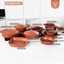 Westinghouse Cookware set Performance - Red - 8 pans - Complete Cookware set - Induction and all others heat sources