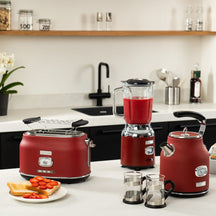 Westinghouse Retro Kettle + Toaster 2 Slots + Blender - Red