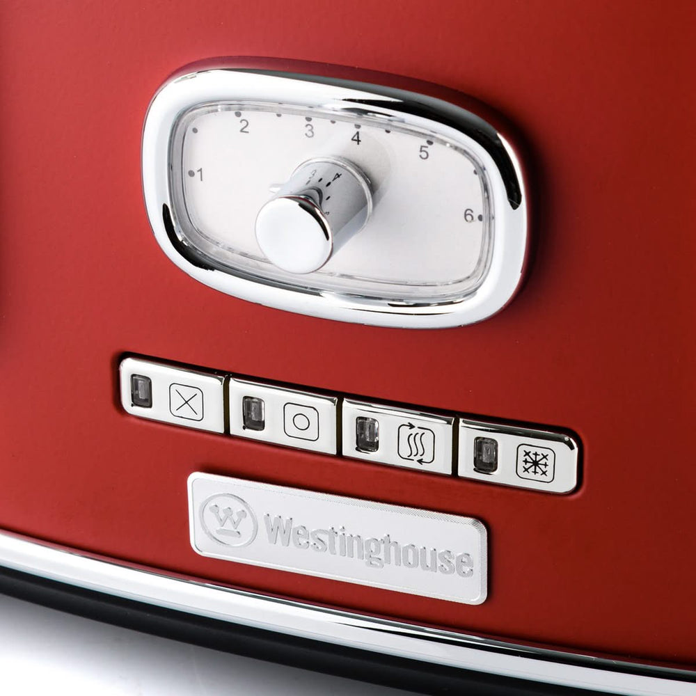 Westinghouse Retro Kettle + Toaster 4 Slots - Red