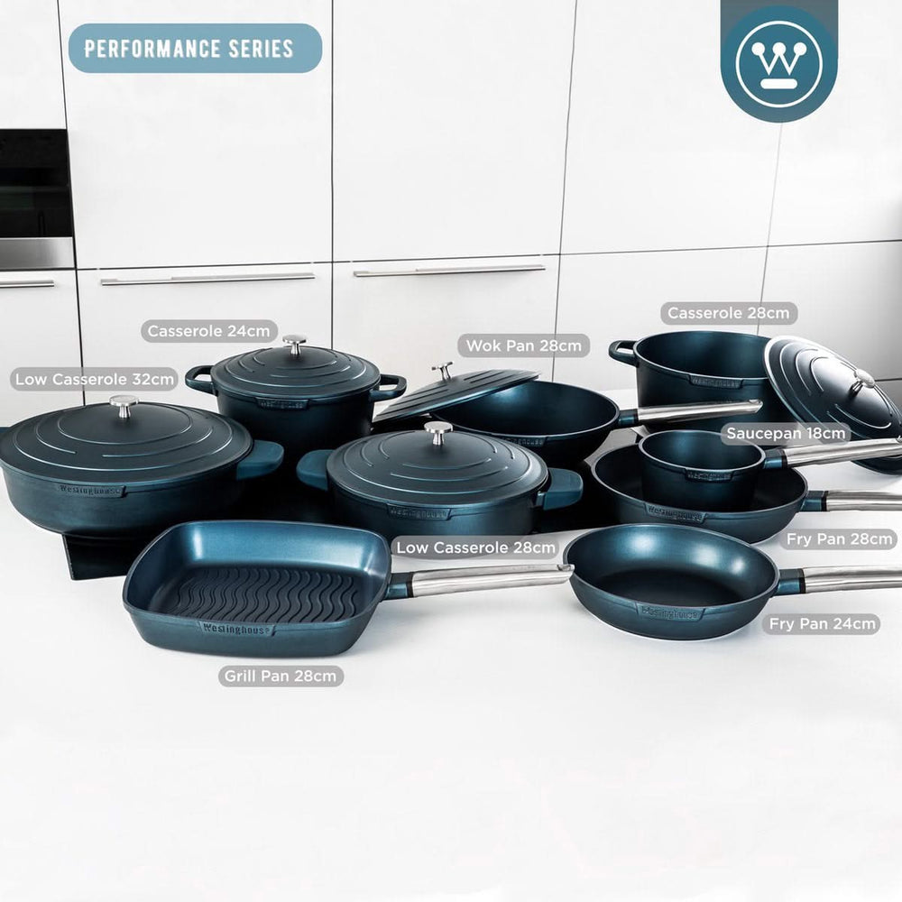 Westinghouse Cookware set Performance (Wok pan + Grill pan) ø 28 cm - Blue - Induction and all other heat sources