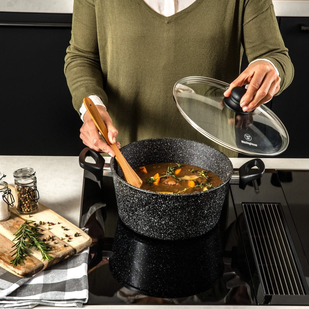 Westinghouse Cooking pan set Black Marble - ø 24 and 28 cm - Induction and all others heat sources