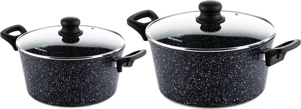 Westinghouse Cooking pan set Black Marble - ø 24 and 28 cm - Induction and all others heat sources