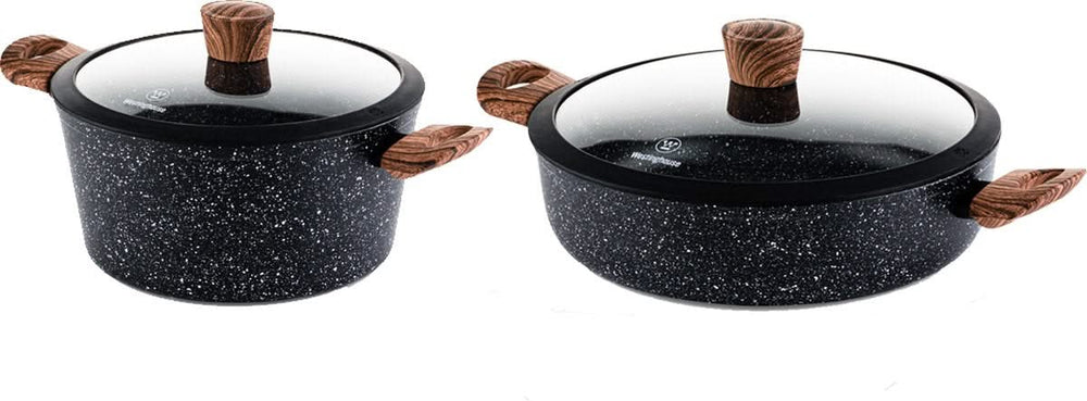 Westinghouse Cookware set Marble Wood (Casserole + sauté pan) ø 28 cm - Induction and all other heat sources