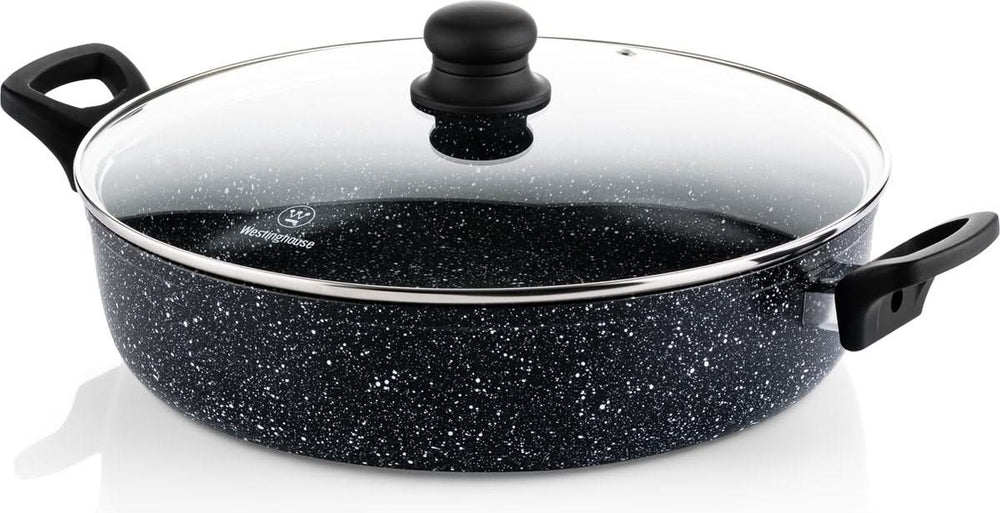 Westinghouse Cookware set Black Marble - 8 pans - Complete Cookware set - Induction and all others heat sources