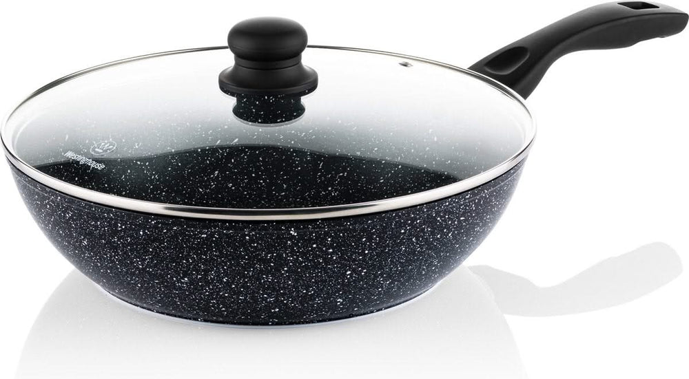 Westinghouse Cookware set Black Marble (Grill pan 28 cm + Wok pan ø 30 cm) - Induction and all other heat sources