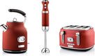 Westinghouse Retro Kettle + Toaster 4 Slots + Hand Blender - Red