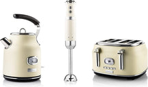 Westinghouse Retro Kettle + Toaster 4 Slots + Hand Blender - White