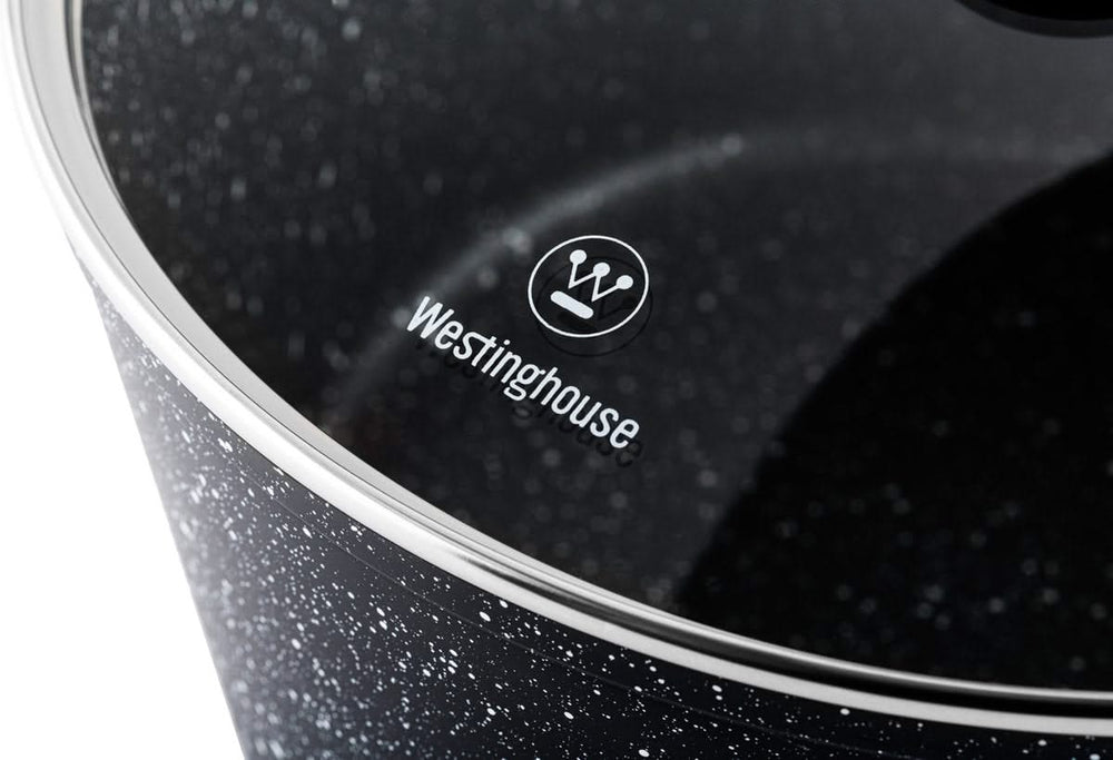 Westinghouse Cookware set Black Marble (Casserole ø 24 cm + sauce pan ø 18 cm) - Induction and all other heat sources