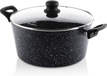 Westinghouse Cookware set Black Marble (Casserole ø 28 cm + sauce pan ø 20 cm) - Induction and all other heat sources