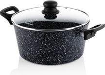 Westinghouse Cookware set Black Marble (Casserole ø 24 cm + sauce pan ø 18 cm) - Induction and all other heat sources