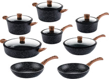 Westinghouse Cookware set Marble Wood - 8 pans - Complete Cookware set - Induction and all others heat sources