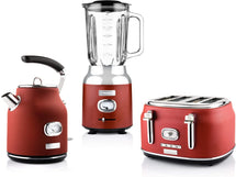 Westinghouse Retro Kettle + Toaster 4 Slots + Blender - Red