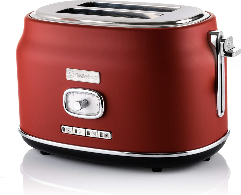 Westinghouse Retro Kettle + Toaster 2 Slots + Blender - Red