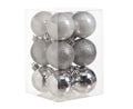 Cosy @Home Christmas Balls Silver ø 6 cm - 12 Pieces