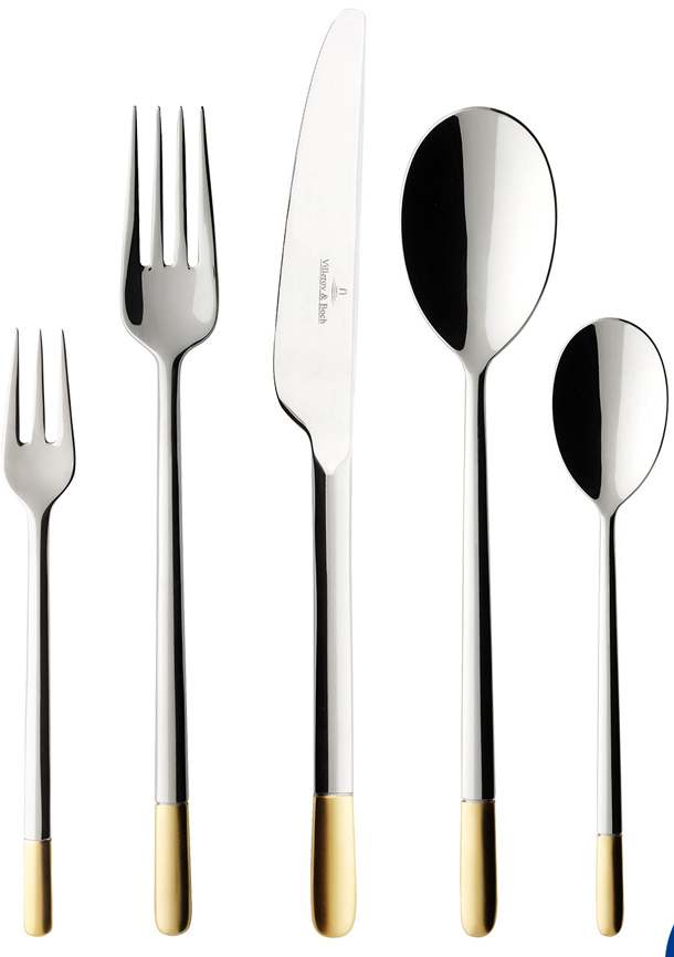 Villeroy & Boch Cutlery set Ella - stainless steel - 70-piece / 12 people - Gold-plated