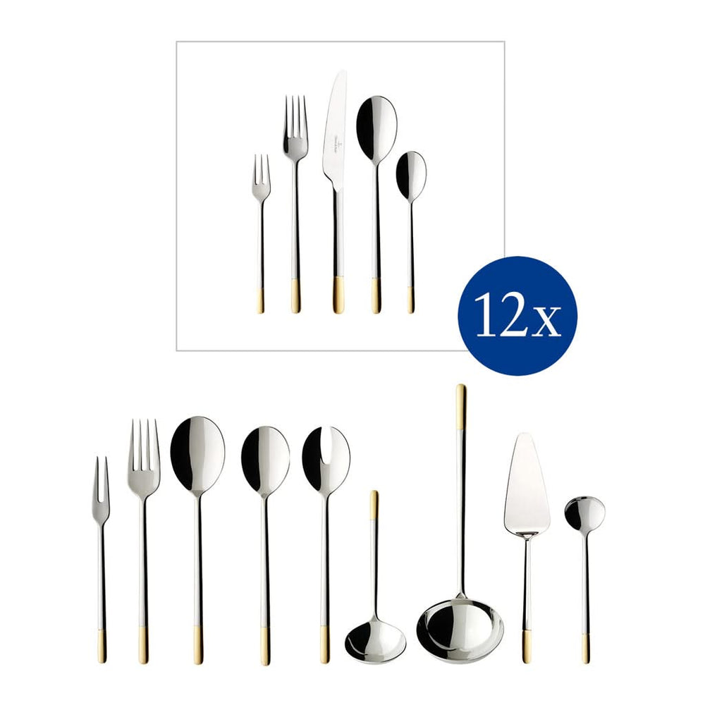 Villeroy & Boch Cutlery set Ella - stainless steel - 70-piece / 12 people - Gold-plated