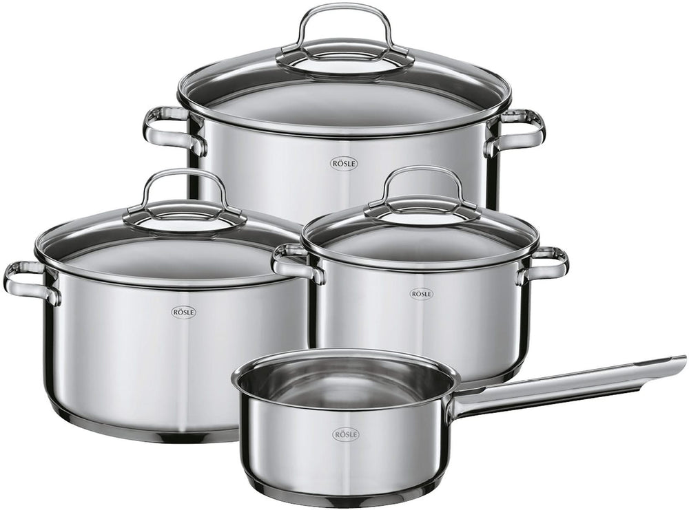 Rosle Cookware Set Elegance - Cooking Pots + Lids & Saucepan - 4 Pieces