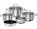 Rosle Cookware Set Moments - Cooking Pots + Lids, Saucepan & Frying Pan - 5 Pieces
