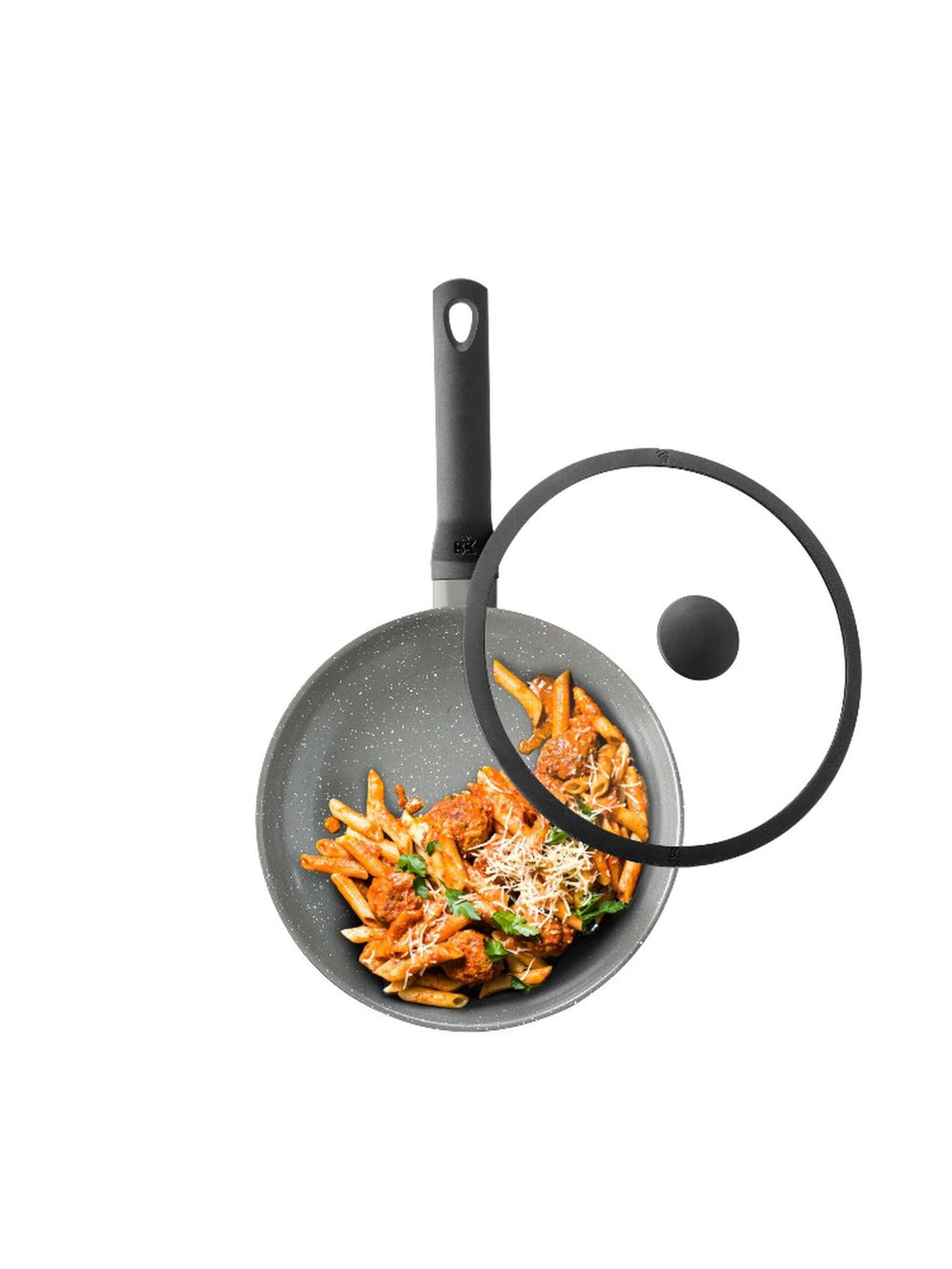 BK sauté pan - Sauteuse -with lid - Granite - ø 28 cm / 4.2 liters -. Ceramic non-stick coating