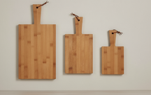 Cookinglife Bamboo Cutting Board Set with Handle 3-Piece