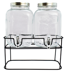 Cookinglife Double Beverage Dispenser - with holder - 2 x 4 liters