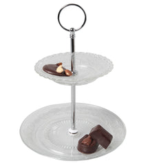 Cosy & Trendy Etagere - Serving Tower - Retro - Glass - ø 13 & 18 cm - 2 Layer