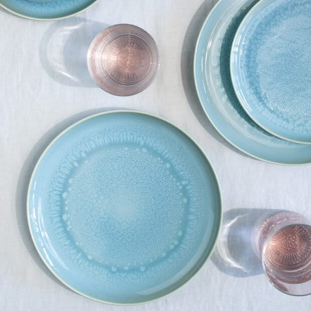 Villeroy & Boch plates set Crafted - Blueberry turquoise - 4-piece / 2 people