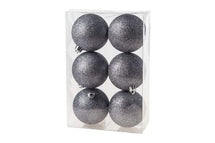 Cosy & Trendy Christmas Balls Glitter Gray 6-Piece