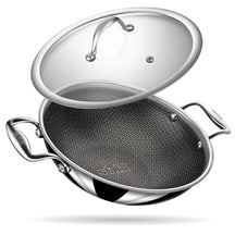 Stahl Cookware Wok pan Hybrid 28 cm - Includes Glass Lid