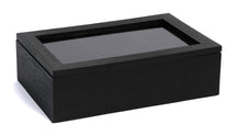 Sakura Tea Tea box - Black - 6 compartments - with Velvet - 24 x 16 cm