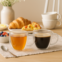 Cookinglife Double-walled Coffee / Tea Glasses with Handle 280 ml - 2 pieces