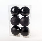 Cosy @Home Christmas Balls Black ø 8 cm - 6 Pieces